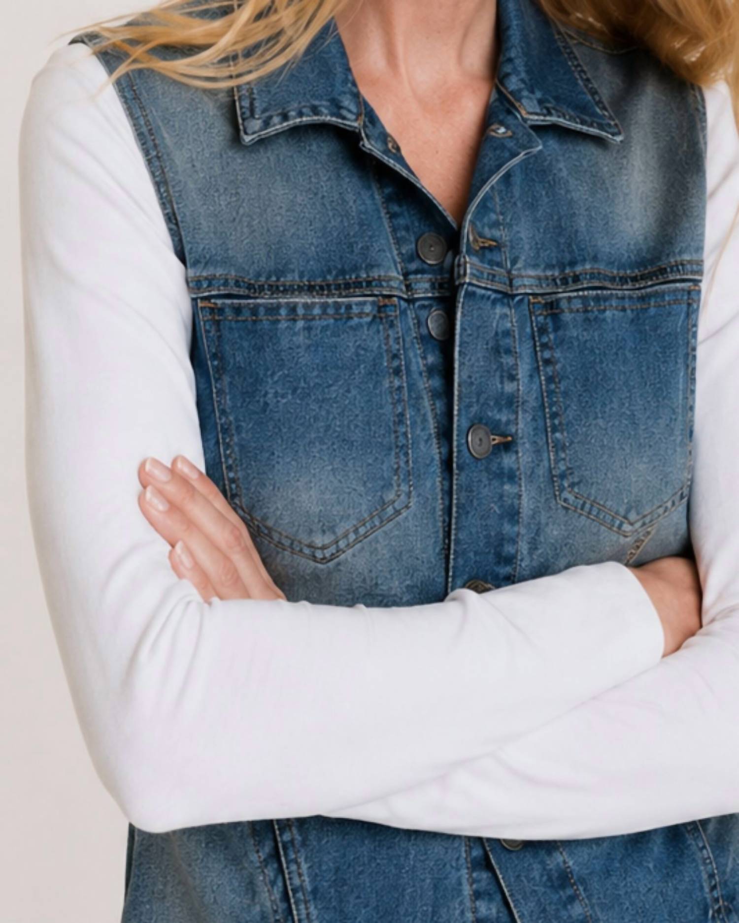J. Society - Denim Jacket With Knit Sleeves