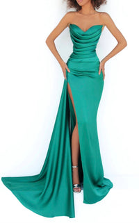 Tarik Ediz - Strapless gown with slit