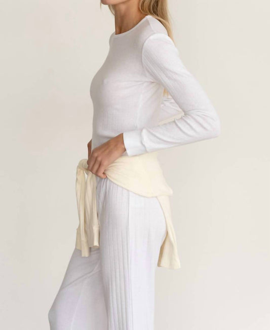 Donni. - Pointelle Long Sleeve Top