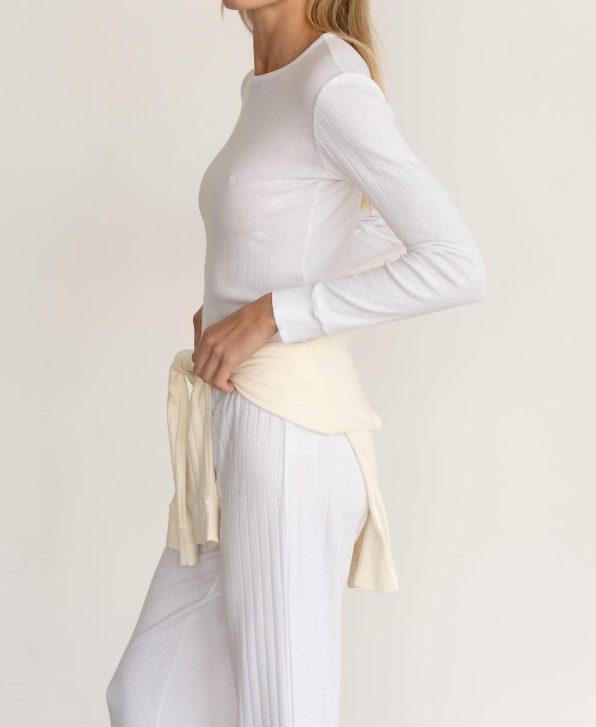 Donni. - Pointelle Long Sleeve Top