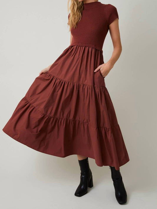 Le Lis - Maren Tiered Mock-neck Midi Dress
