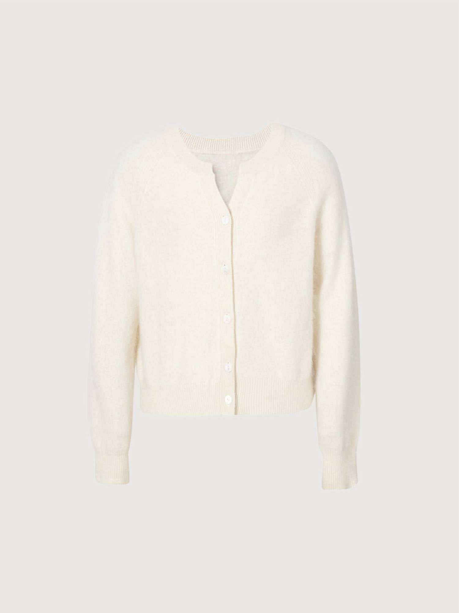 Meilleur Moment Brushed Cashmere Cardigan in ivory - women's cardigan - view 5