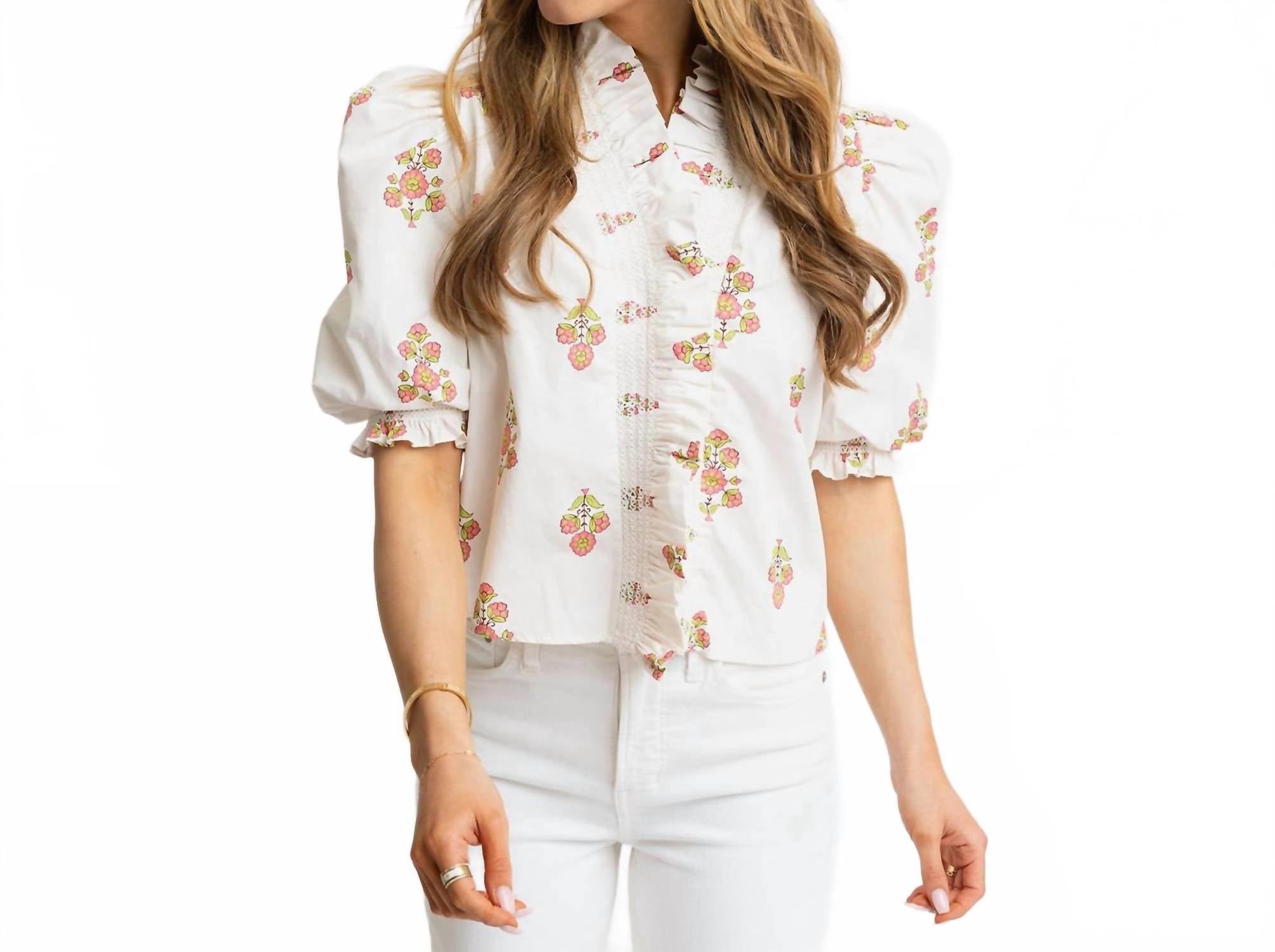 Karlie - London Floral Ruffle Top