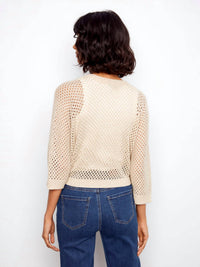 Charlie B - Crochet Lurex Tie-front Bolero