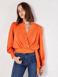 Apricot - Soft Twill Wrap Top