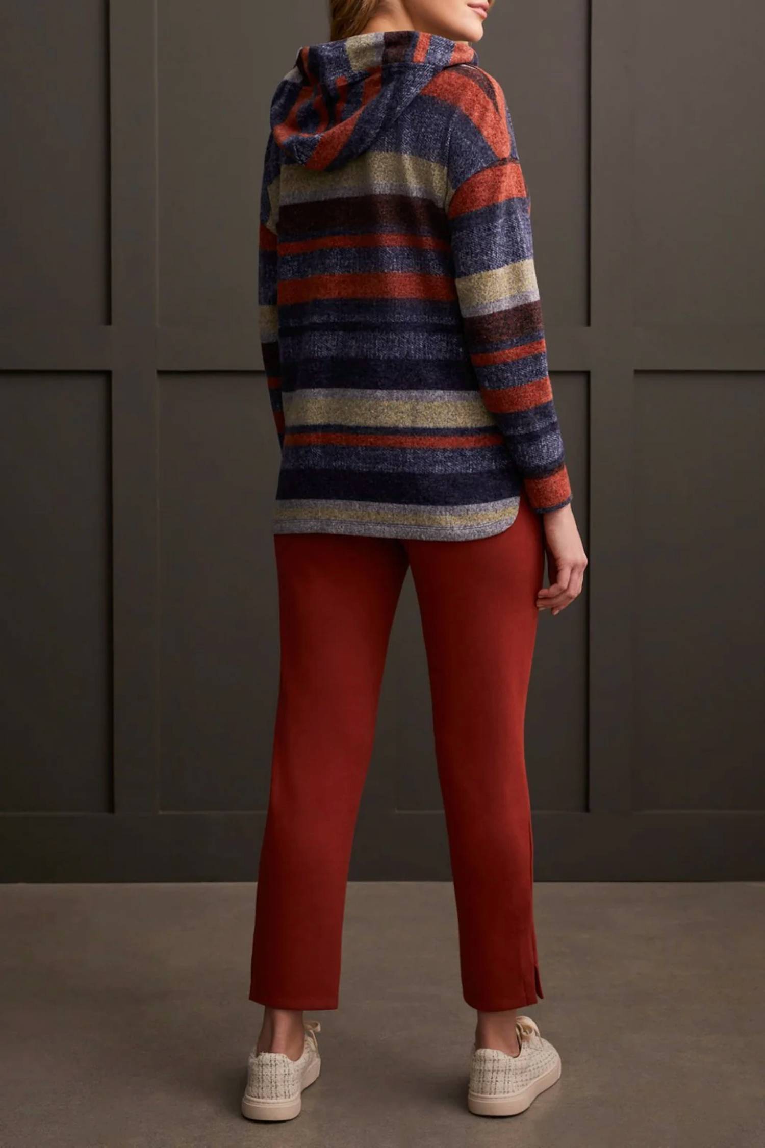 Tribal - Stripe Cowl Neck Pullover