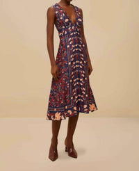 Farm Rio - Boho Floral Scarf Midi Dress