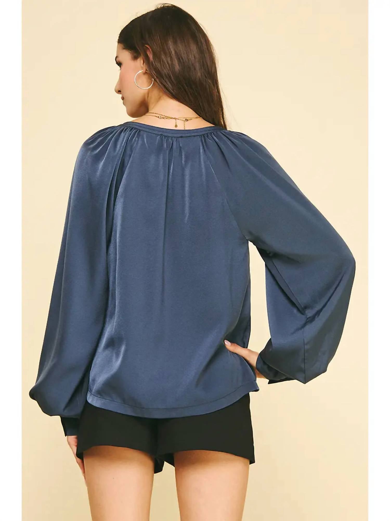 Pinch - V-neck Woven Blouse
