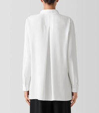 Eileen Fisher - Silk Georgette Stand Collar Tunic