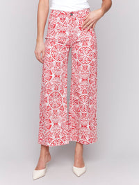 Charlie B - Printed Cotton Flare Pants