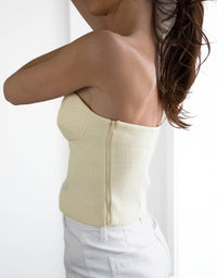 2.7 August Apparel - Tweed Strapless Top