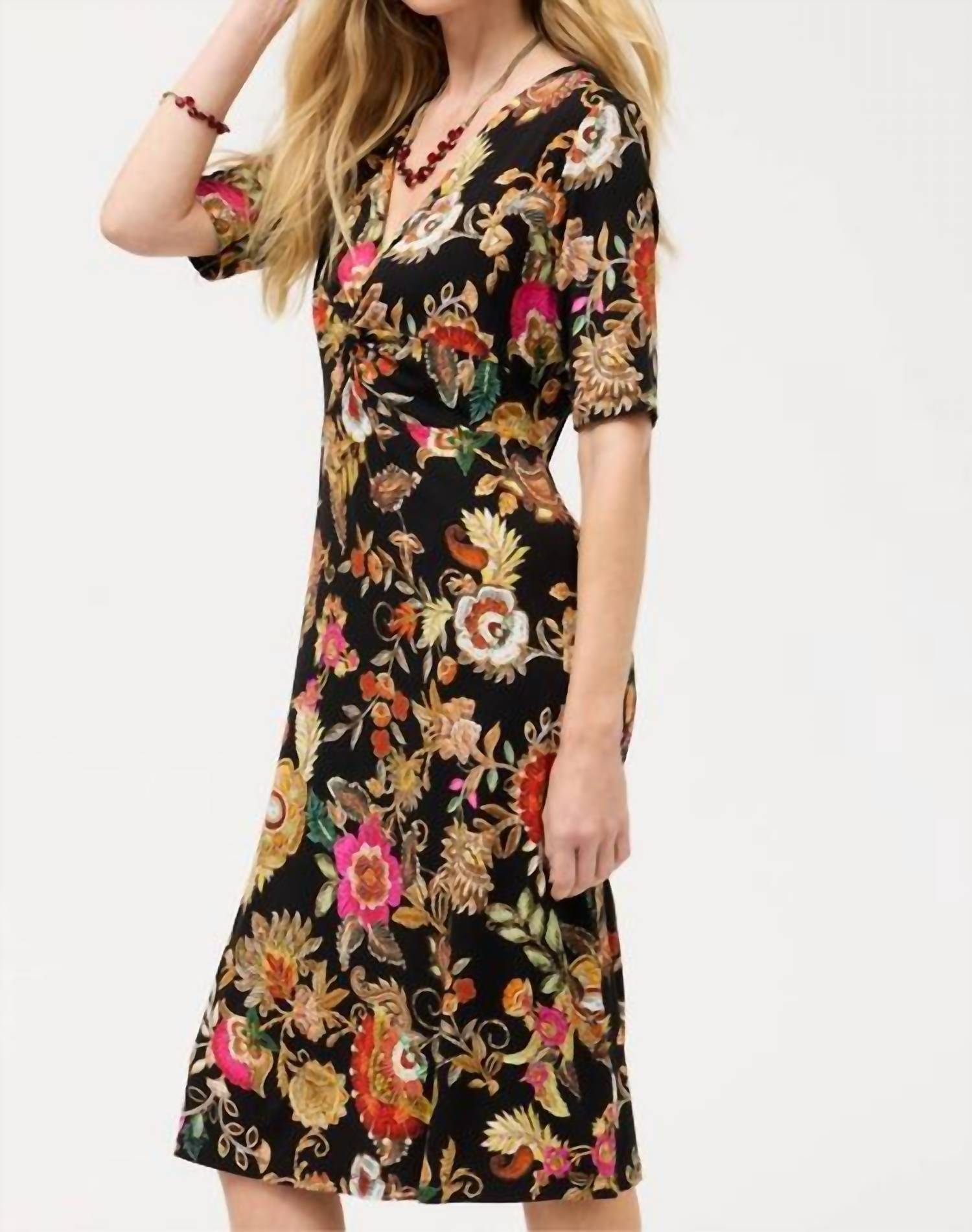 Johnny Was - JANIE FAVORITE TWIST FRONT MIDI SWING DRESS