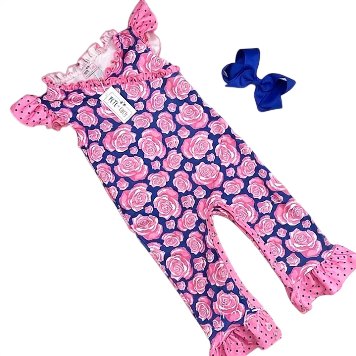 Pete + Lucy - Girls Pop Of Roses Romper
