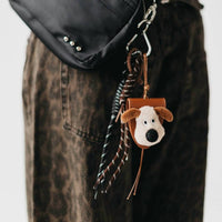 Pretty Simple Puppy Rope Charm Key Chain Bag Charm in brown - women's accessory - alternate view