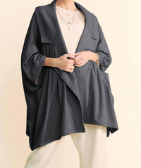 Davi & Dani - Heavy Knit Loose Jacket Cardigan - Plus