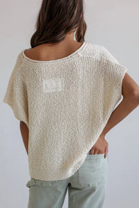 Zenana - Poppy Relaxed Split Neck Lightweight Knit Top