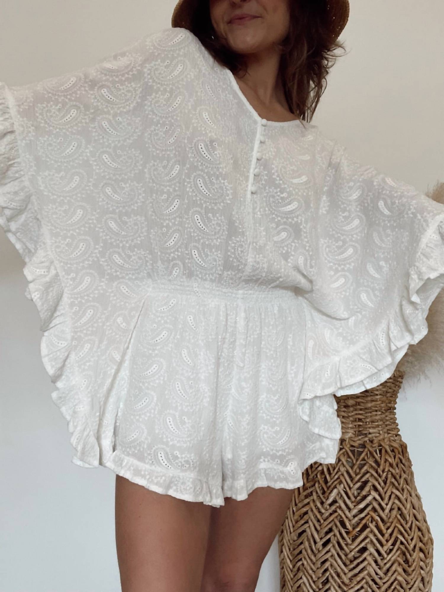 Storia - Essen Paisley Pattern Eyelet Romper
