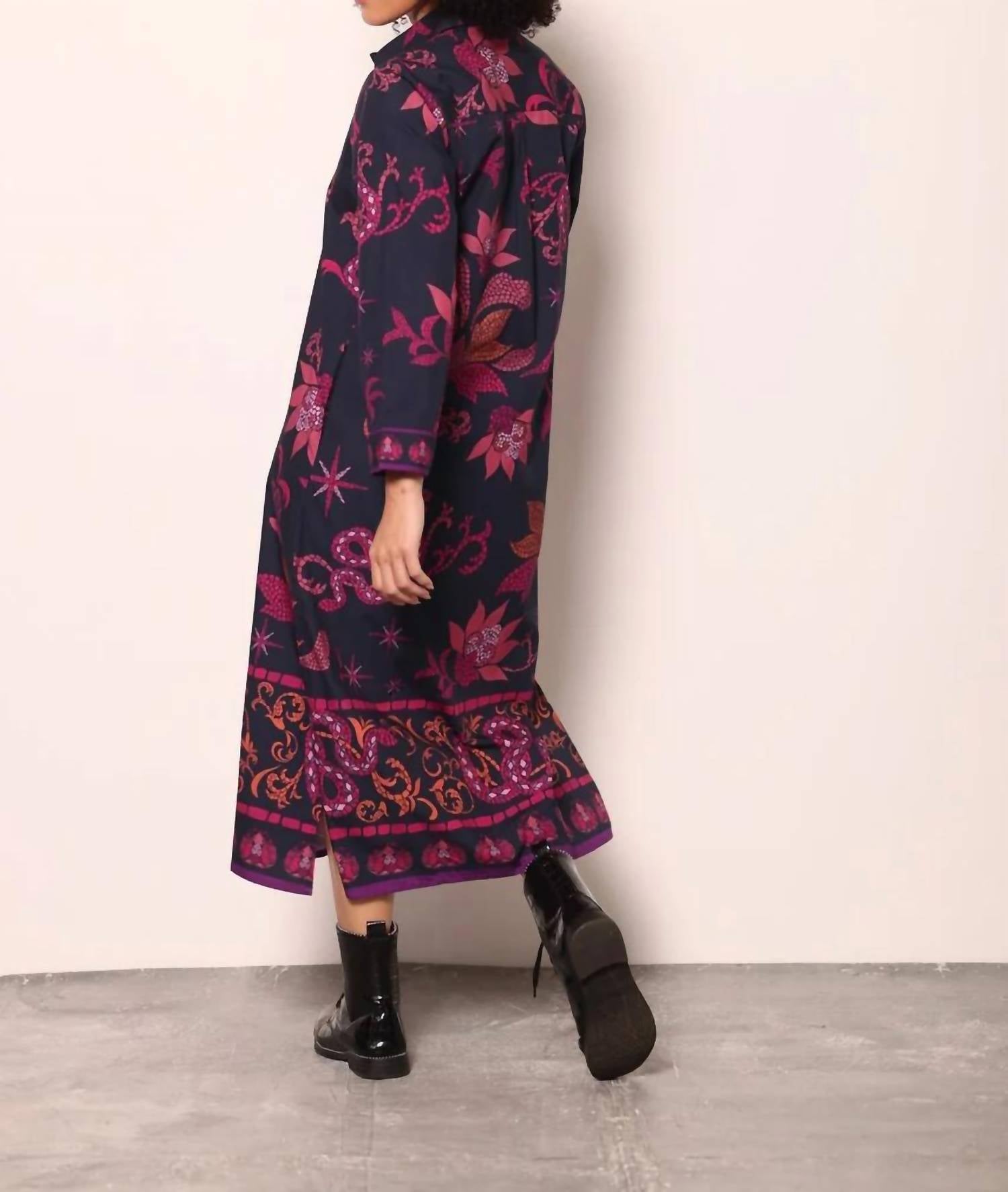 Maude Eliza Dress in midnight mosaic - women's dress - detail view