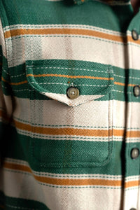 Iron & Resin Lotus Heavyweight Cotton Shirt in green - men's long sleeve top - alternate view