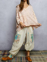 Pol - Romantic Lightweight V Neck Airy Lace Top