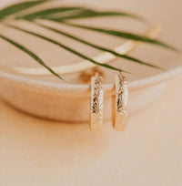 Hello Adorn Women's Flora Hoops in yellow gold - women's jewelry - detail view