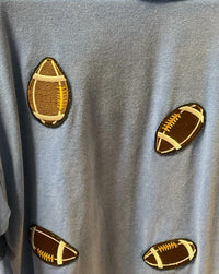 Sewn And Seen - Women's Royal Football Patch Tee