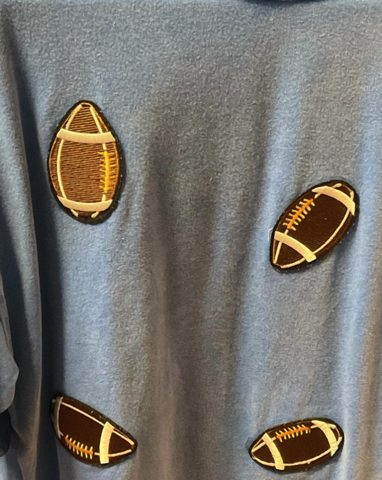 Sewn And Seen - Women's Royal Football Patch Tee