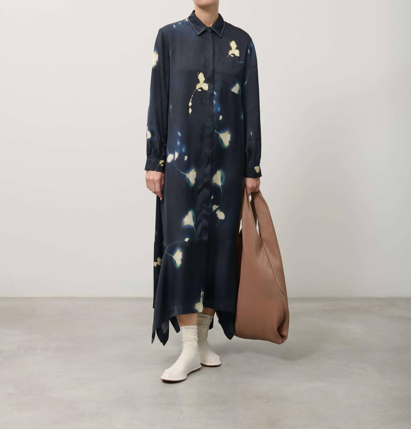 Beatrice .b Long Sleeve Collared Dress in dark sapphire - women's dress