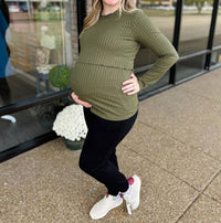 Hello Miz - Ribbed Knit Nursing Maternity Top
