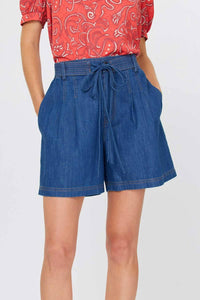 Current Air - Brenda Pleated Silhouette Denim Shorts