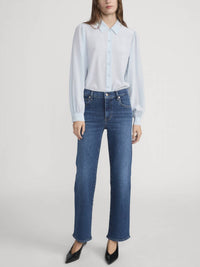 FRAME Mellow Slim Wide Leg Jeans in solace - women's jeans - view 4