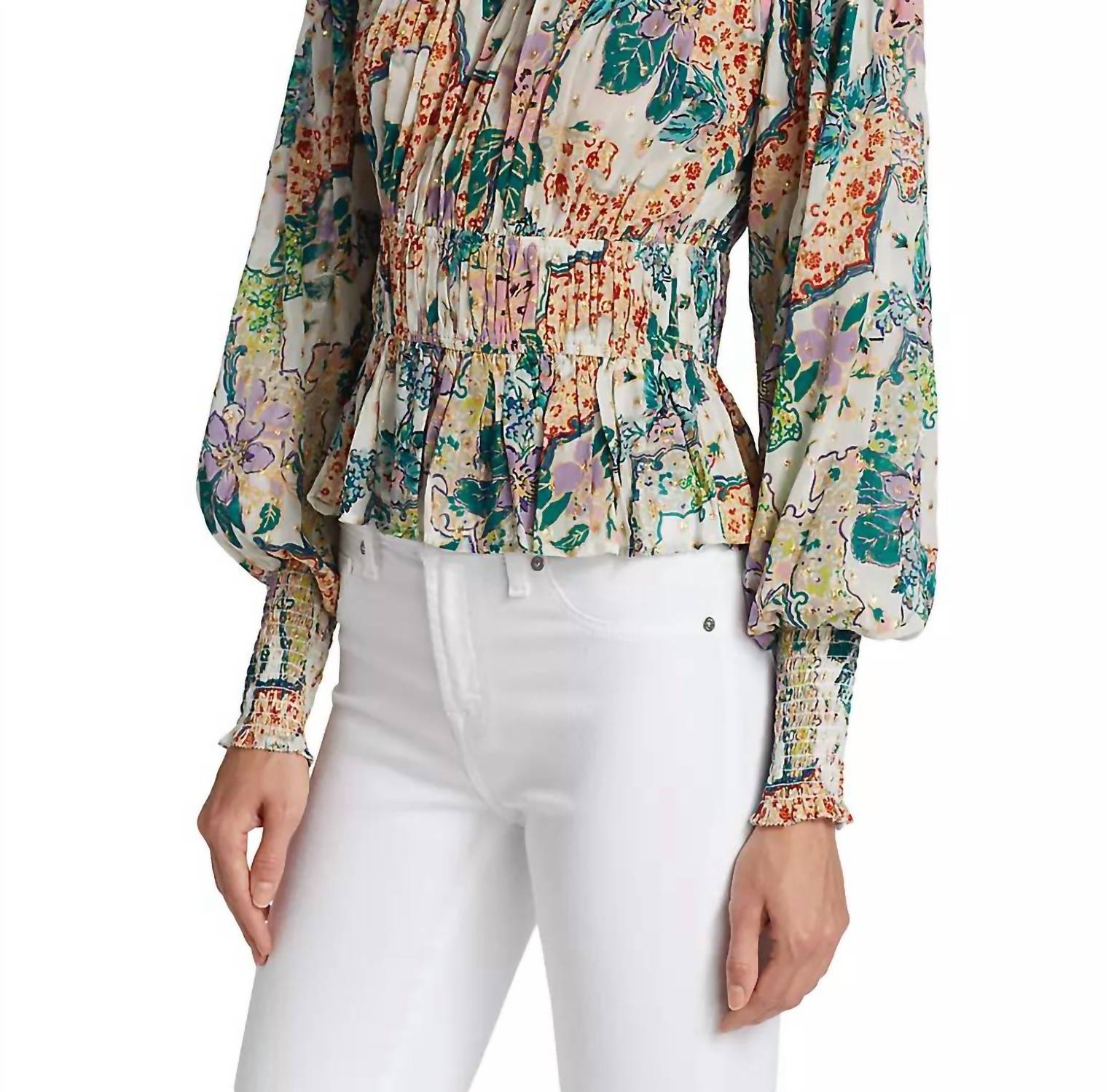 Francesca Metallic Floral Top