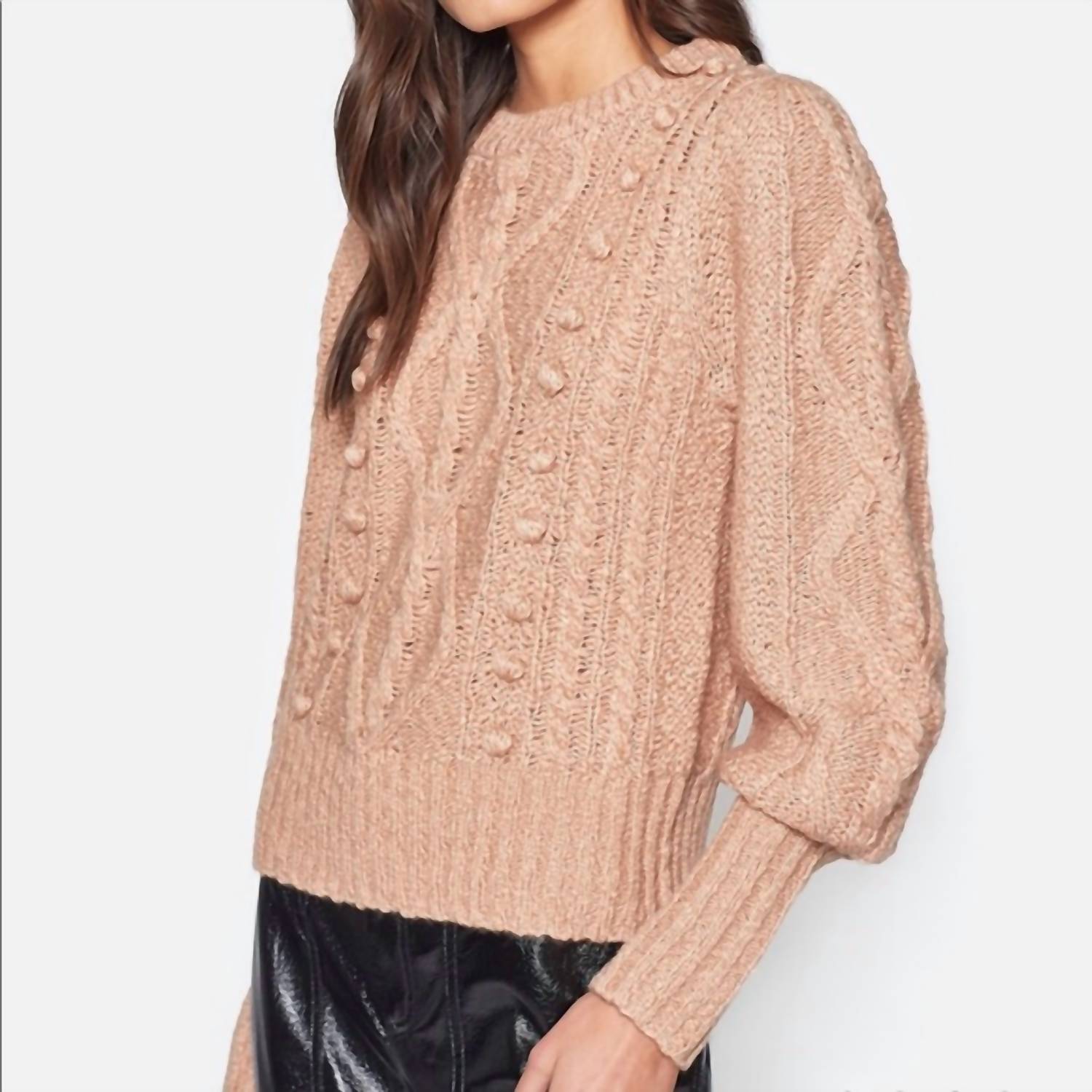 Joie - Bia Cable-knit Puff-sleeve Sweater