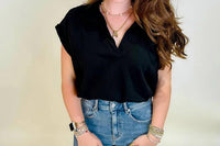 Project Social T - Mixed Texture Collared Top