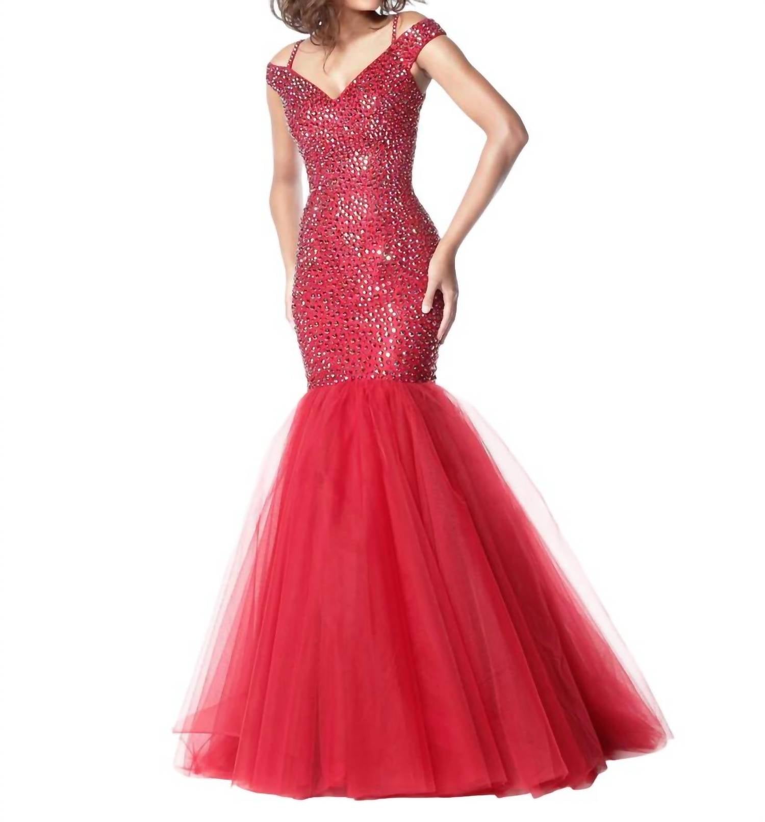 Sherri Hill - Off-Shoulder Mermaid Prom Dress