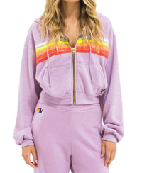 Aviator Nation - Five Stripe Cropped Zip Hoodie
