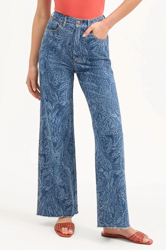 Veronica Beard - Taylor Paisley Printed Wide-leg Jean