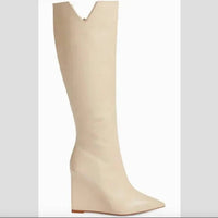 Schutz - Women's Leather Wedge Tall Boots