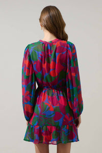 Sugarlips - Kaeli Floral Paxton Balloon Sleeve Mini Dress