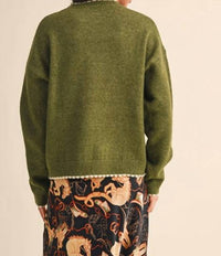 &Merci - Contrast Knit Scalloped Edge Sweater