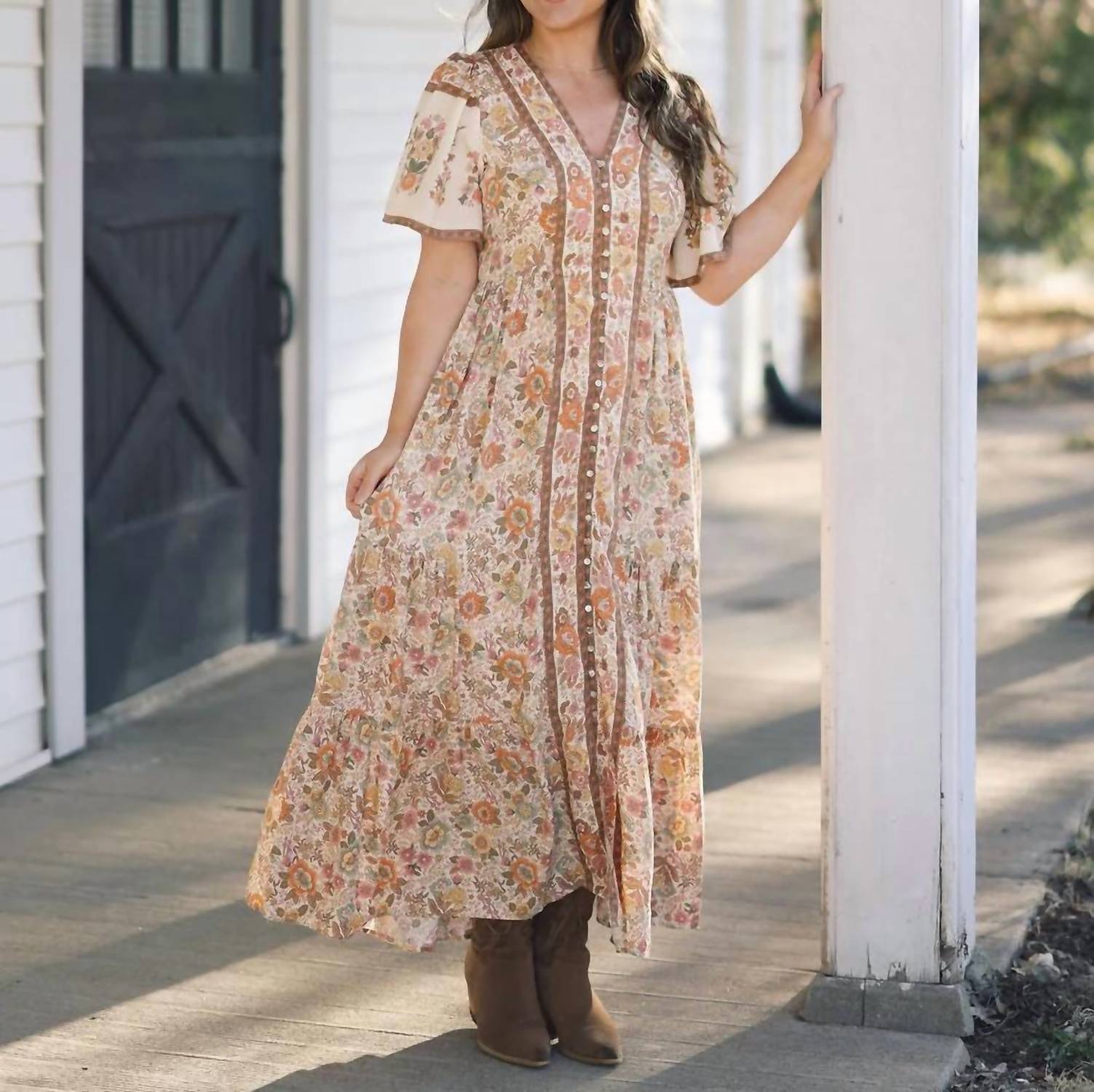 In-Loom - Savannah Button Front Midi Dress
