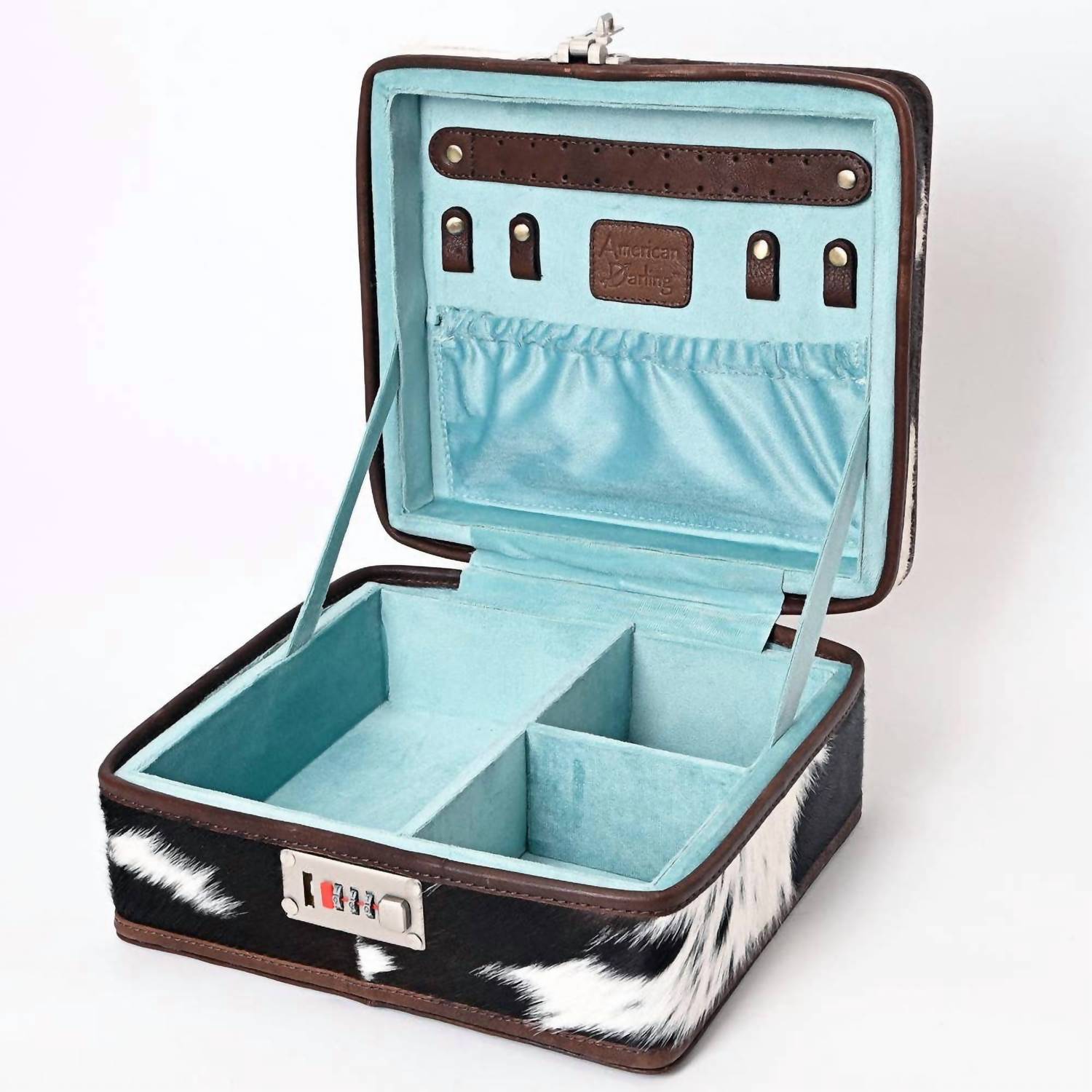 Ls Western - Women's Leather Jewelry Case With Hair-on Cowhide