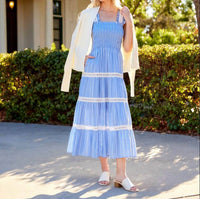 Karen Kane - Stripe Sleeveless Tiered Midi Dress