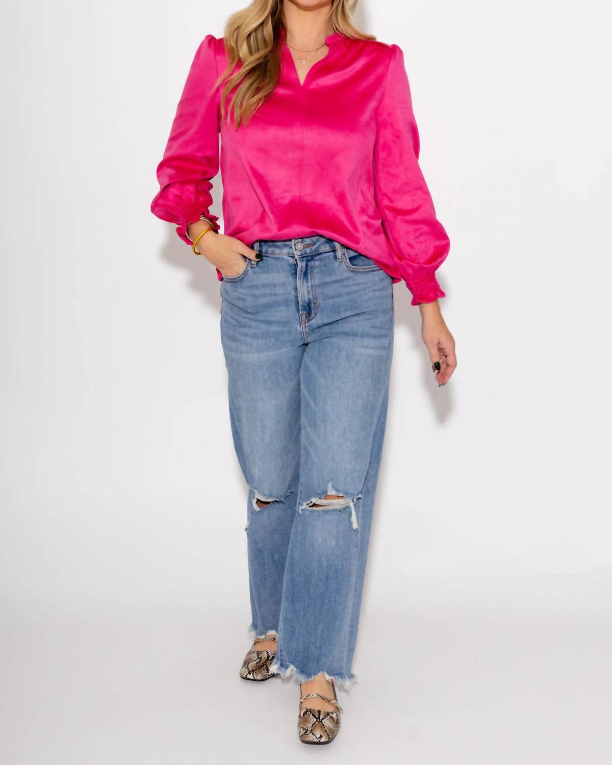 Ivy Jane - Hattie Long Sleeve Suede Top