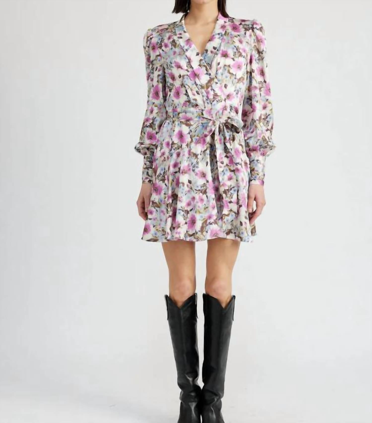 Jacquie The Label - Satin Wrap Mini Dress