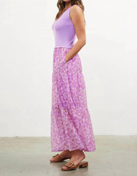 Skies Are Blue - Knit Woven Tank Midi Dress