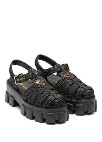 Prada - Women's Monolith Crochet Cage Sandals