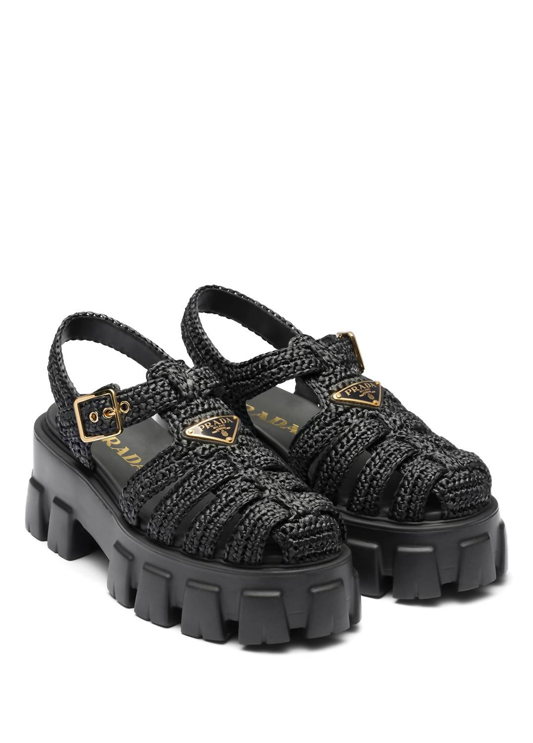 Prada - Women's Monolith Crochet Cage Sandals