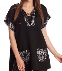 Leopard Tie Up Poncho