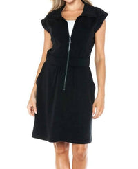 ariella Scuba Dress With Zipper Detail in black - women's dress - view 4
